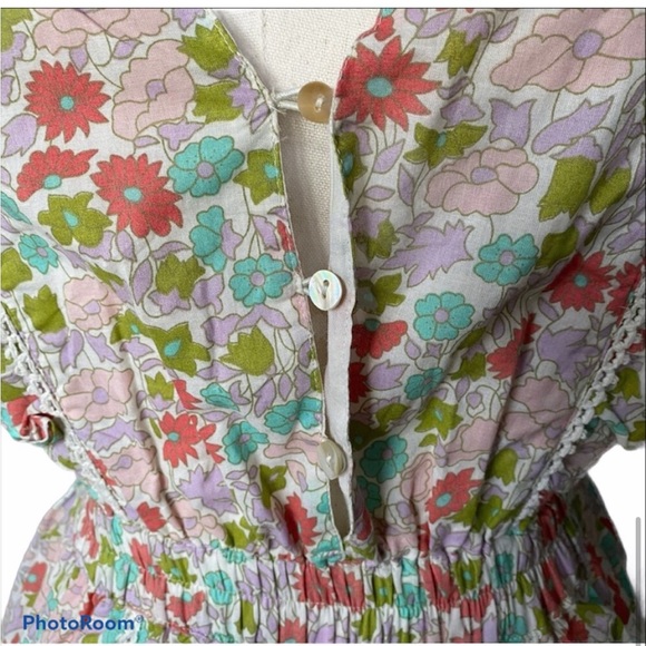 Love the Label Ines Ivory Floral Ruffle Tiered Boho Dress New with Tags Size L - Picture 7 of 10